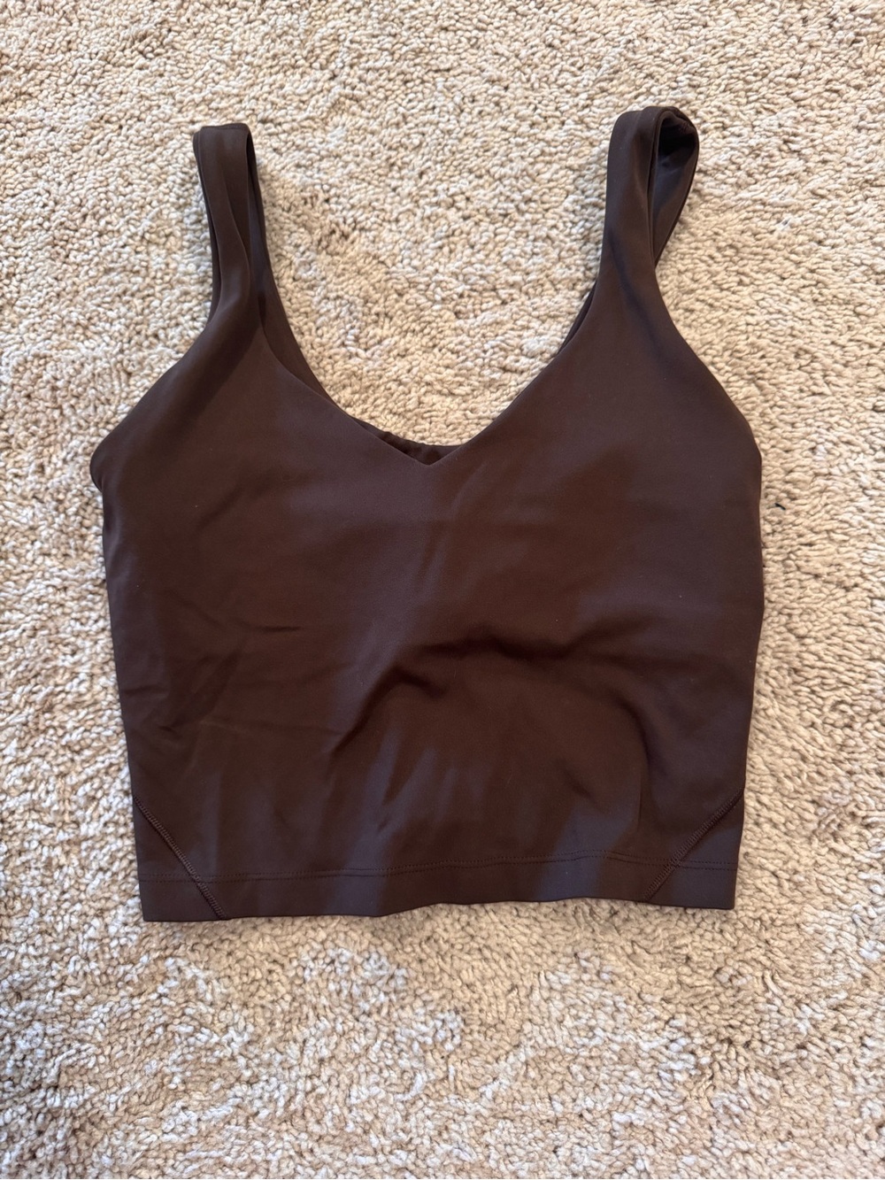 lululemon athletica Brown V‑Neck Crop Tank